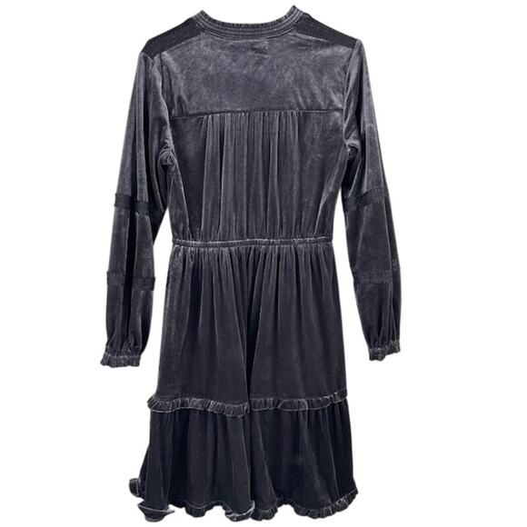 Kate & Sam Women's Gray Velvet Tiered Midi Dress (S) - Picture 2 of 7